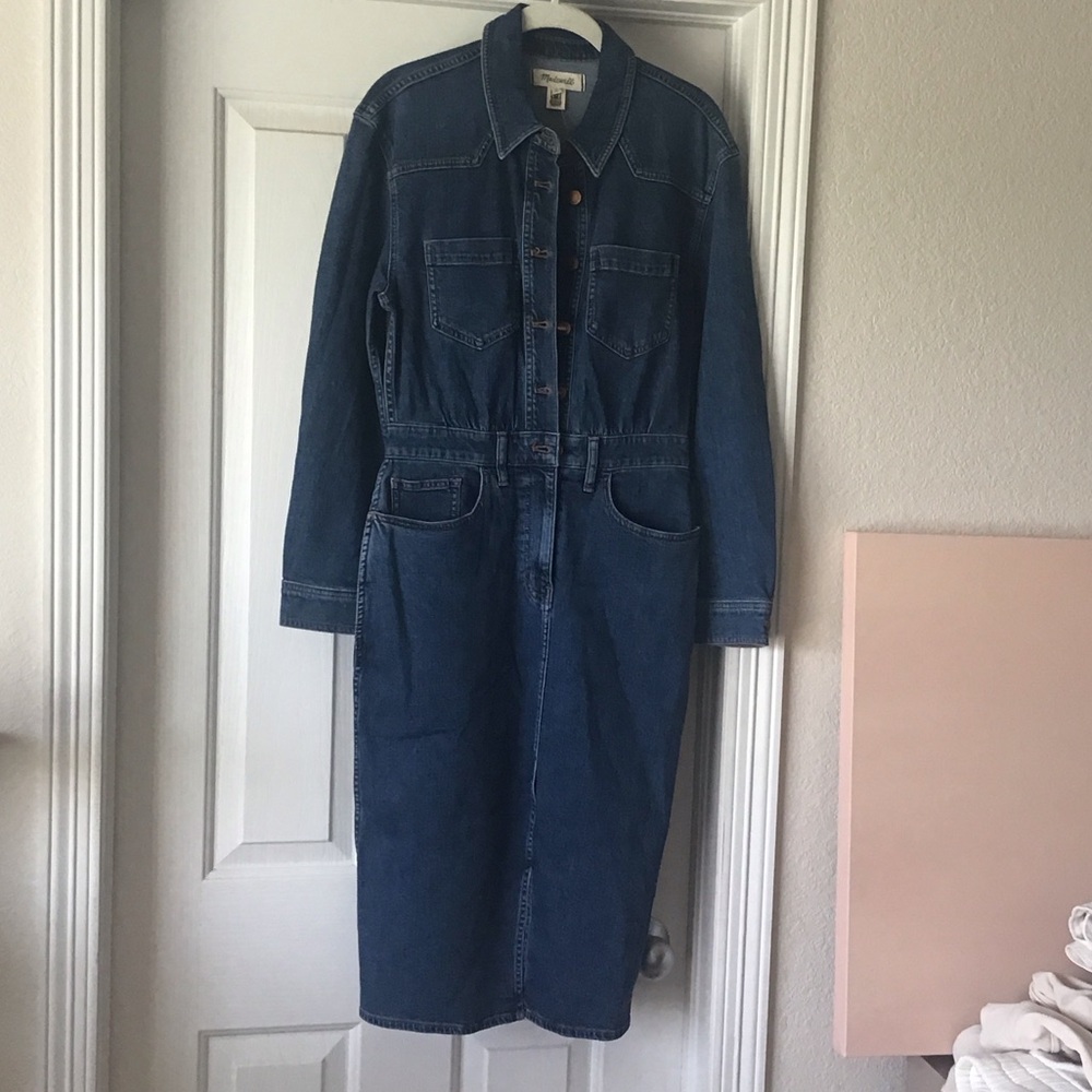NWT Madewell Denim Blue Midi Shirt Dress